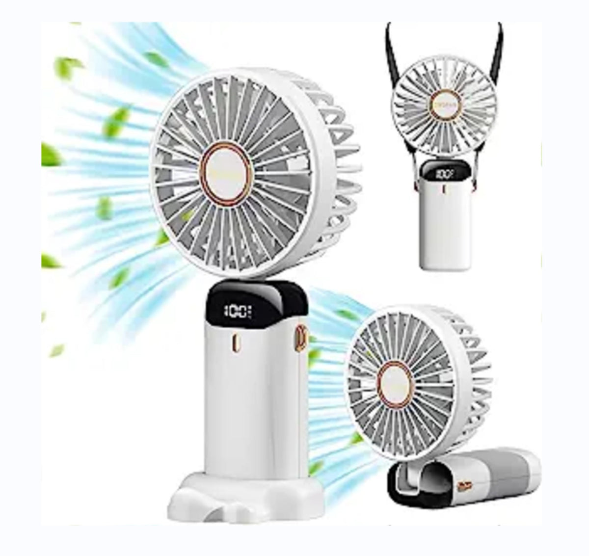 Mini Handheld Fan, Portable Personal Fan Hanging Neck Fan W/5 Speed Adjustable Fan