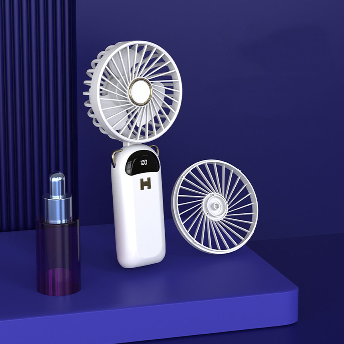 Mini Handheld Fan, Portable Personal Fan Hanging Neck Fan W/5 Speed Adjustable Fan