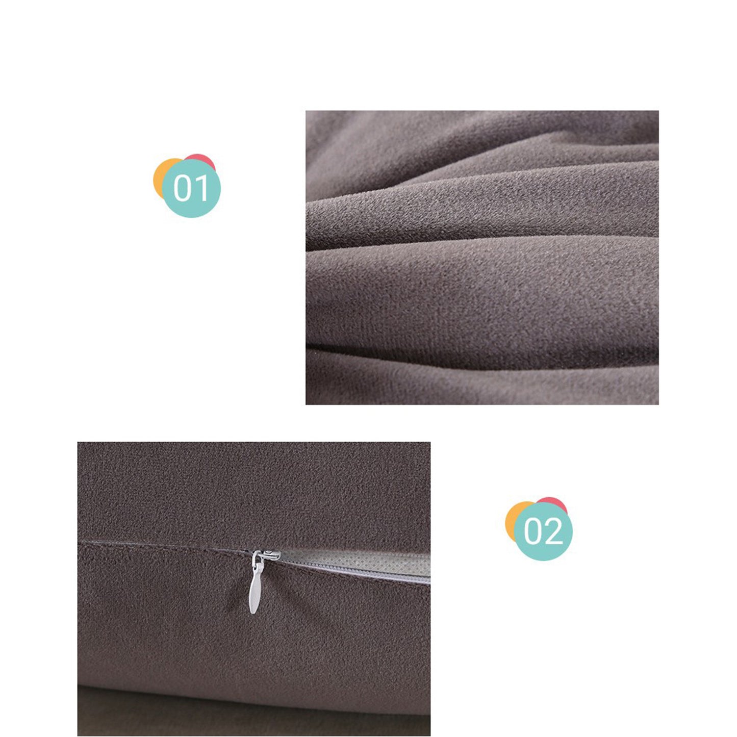 9 x 14" Premium Square Satin Silk Polyester Short Plush Throw Pillowcase With Hidden Zipper