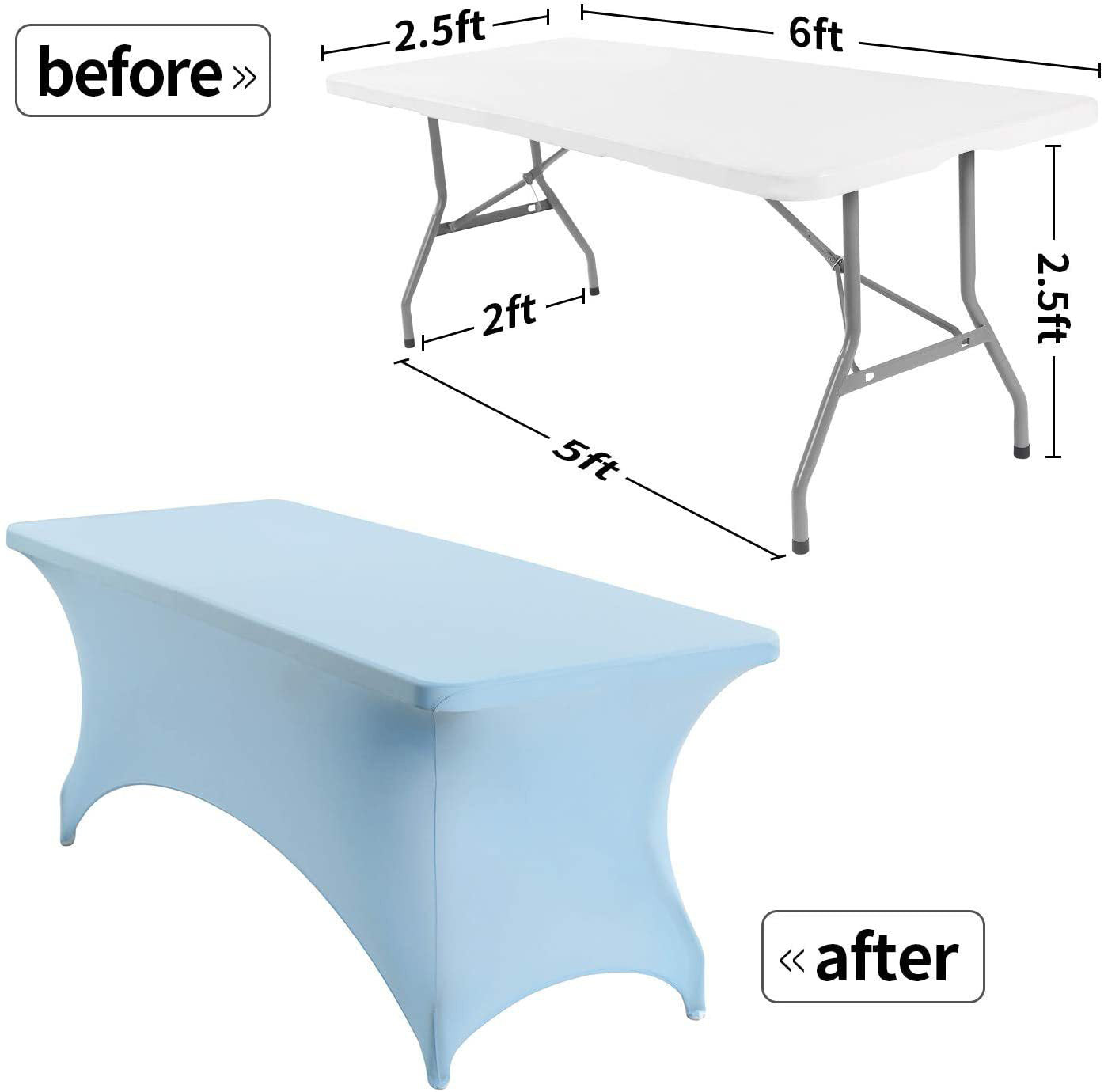 4' Spandex Table Cover Fitted Rectangular Table Stretchable Fabric