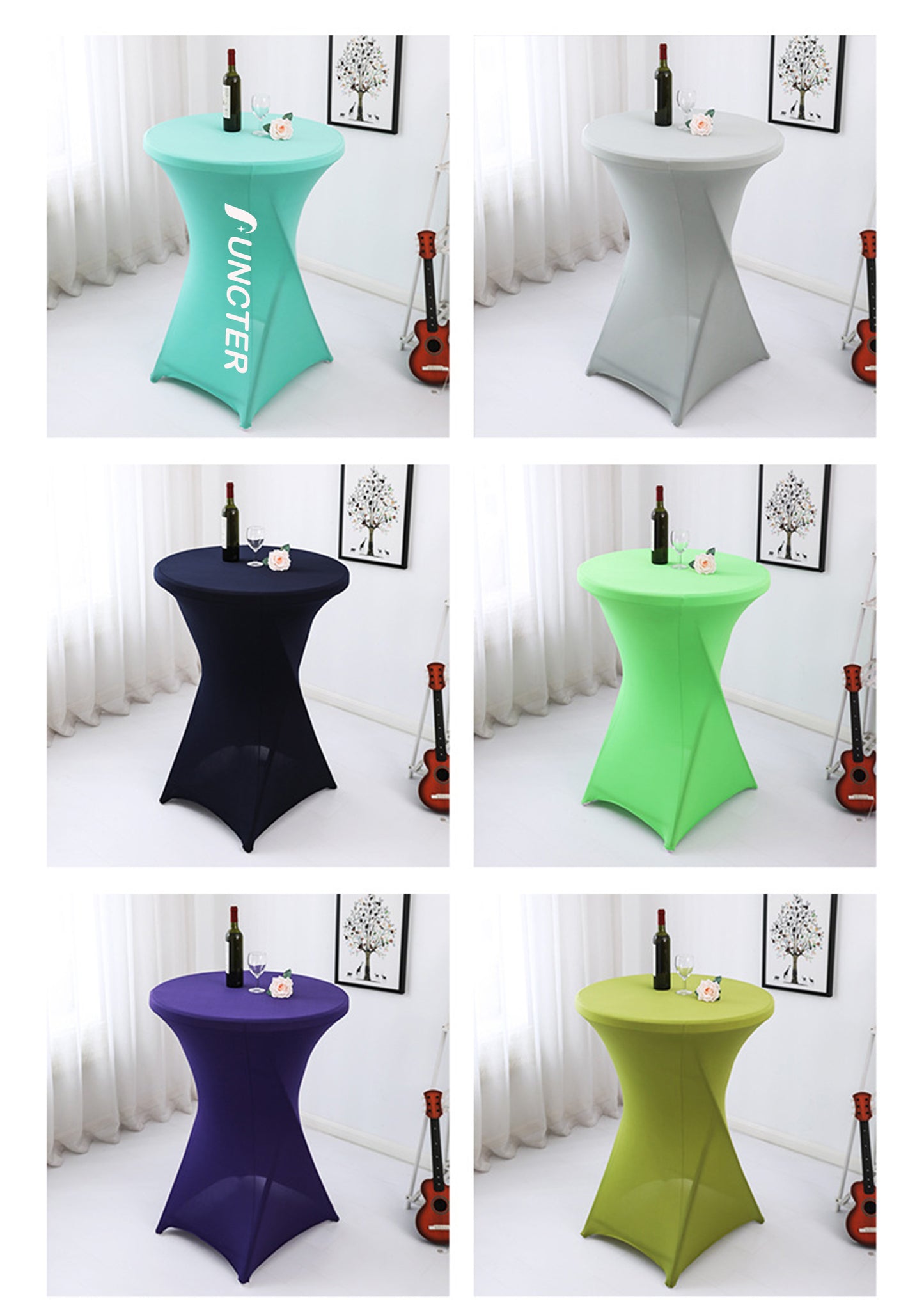35 x 43" Spandex Cocktail Table Cover, Custom Printed Table Cover With Leg