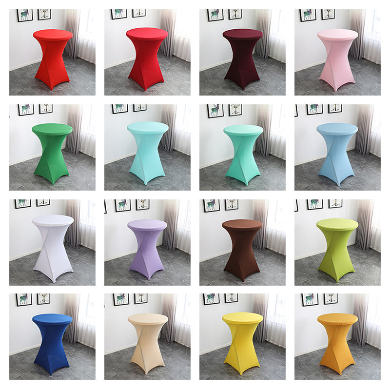 35 x 43" Spandex Cocktail Table Cover, Custom Printed Table Cover With Leg