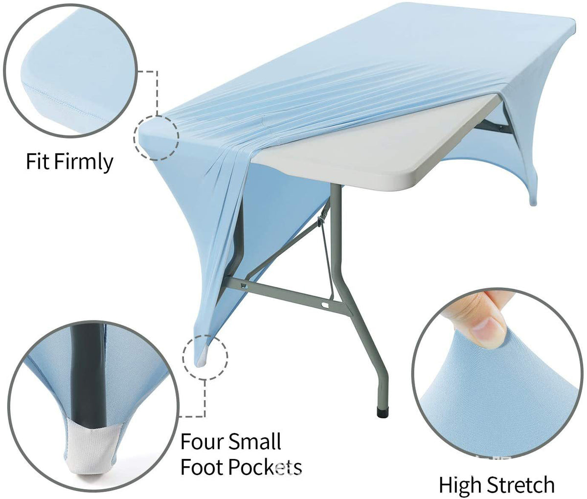 8' Custom Printed Spandex Table Cover Fitted Rectangular Table Stretchable Fabric