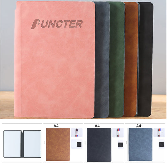 A4 Whiteboard Notebook, Portable Dry Erase White Board, Erasable Reusable with 3 Color Markers