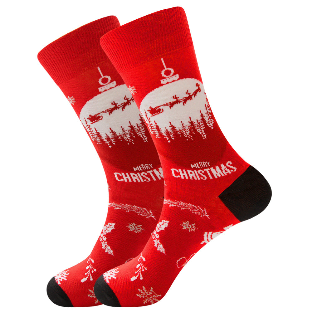 Full Printing Knit Cotton Crew Business Socks & Dress Socks