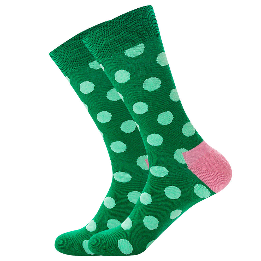 Full Printing Knit Cotton Crew Business Socks & Dress Socks