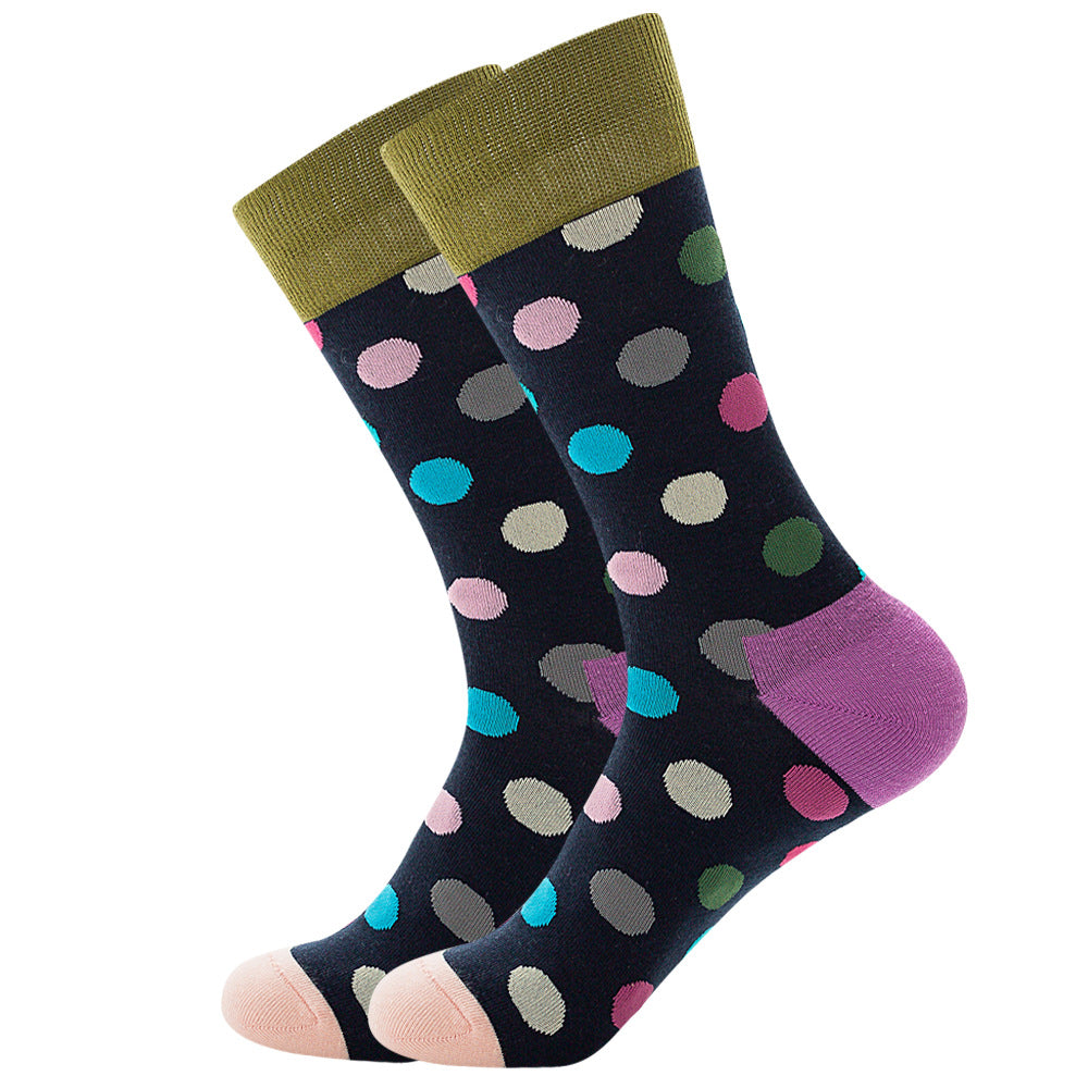 Full Printing Knit Cotton Crew Business Socks & Dress Socks