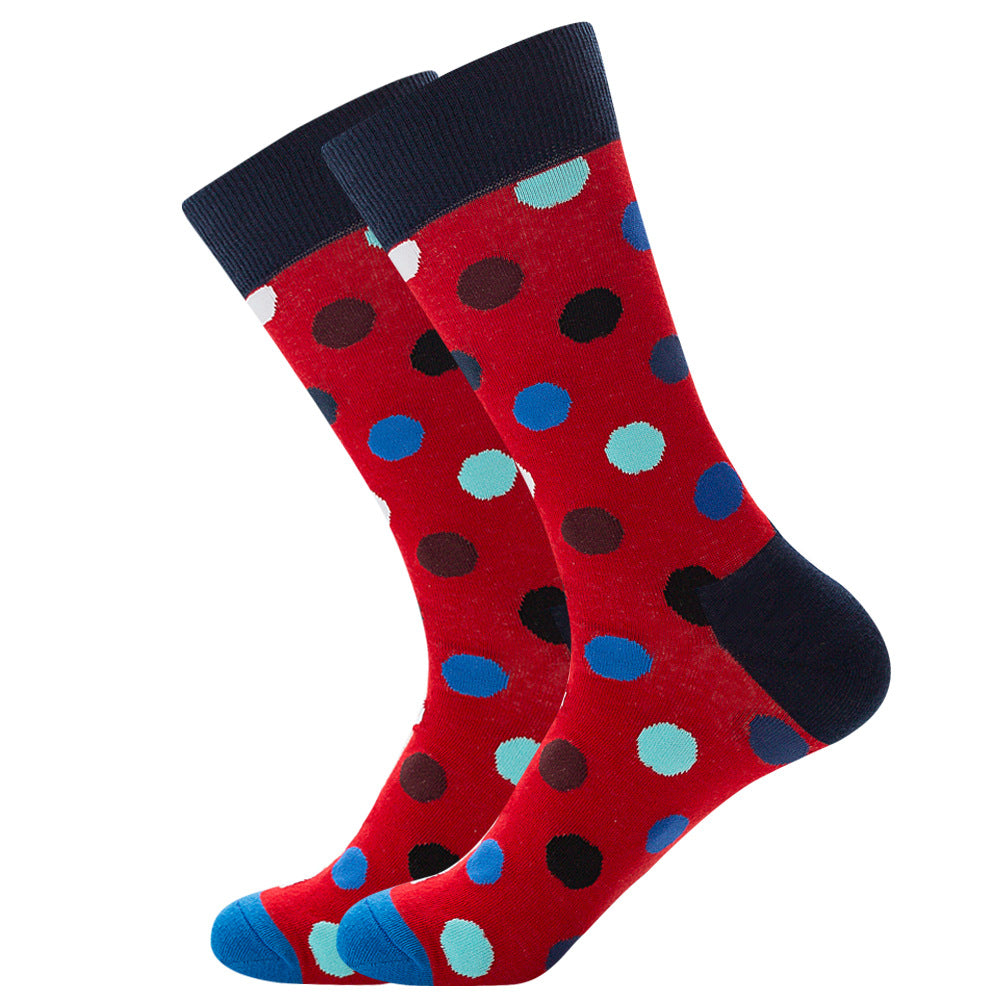Full Printing Knit Cotton Crew Business Socks & Dress Socks