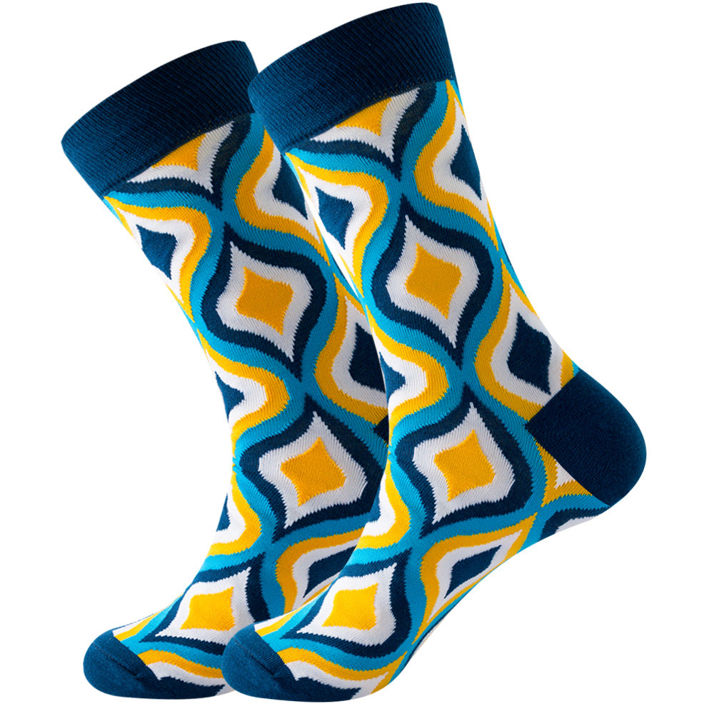 Full Printing Knit Cotton Crew Business & Dress Socks