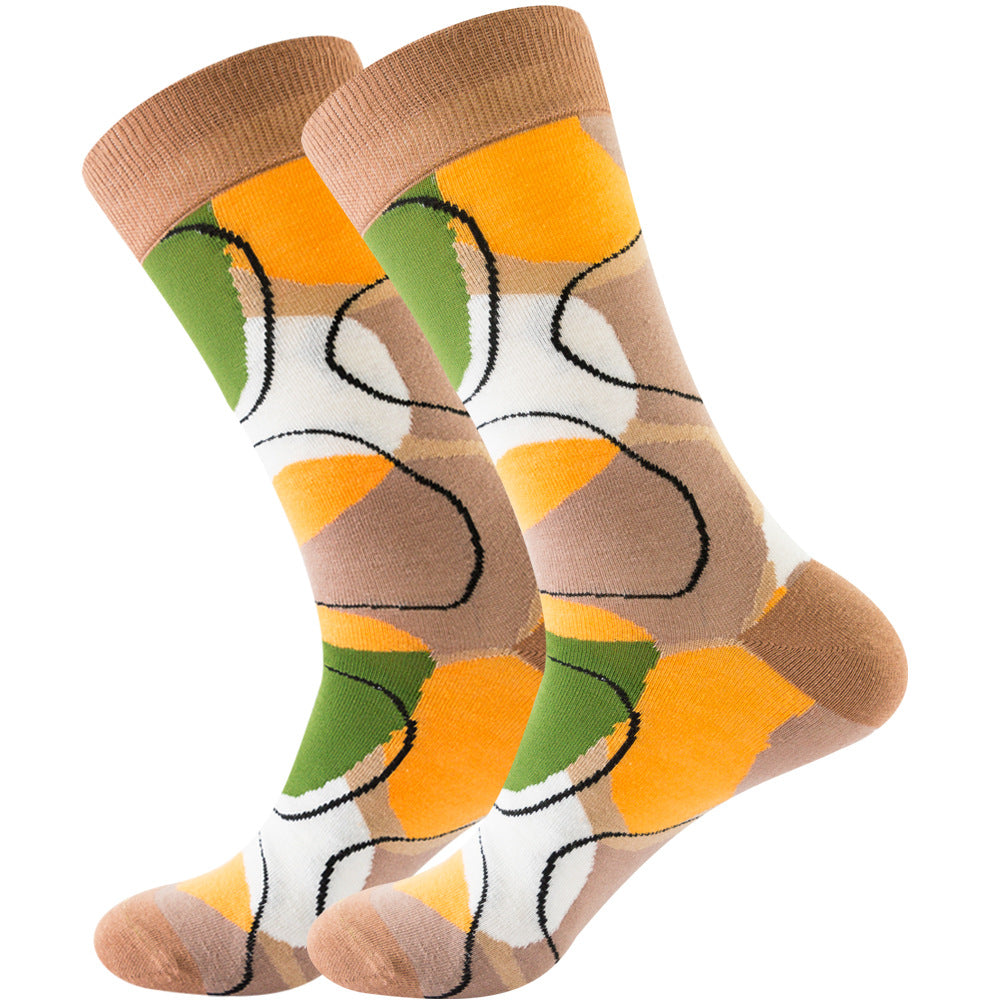 Full Printing Knit Cotton Crew Business & Dress Socks