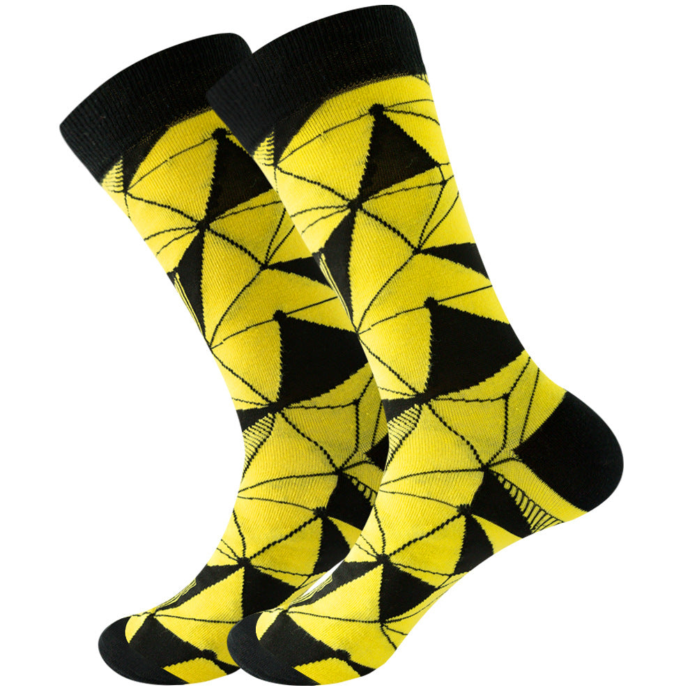Full Printing Knit Cotton Crew Business & Dress Socks