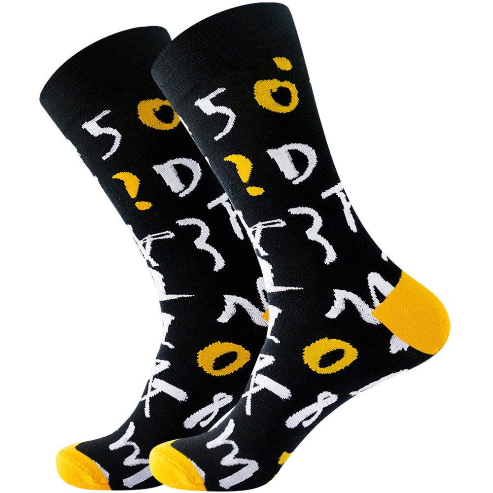 Full Printing Knit Cotton Crew Business & Dress Socks