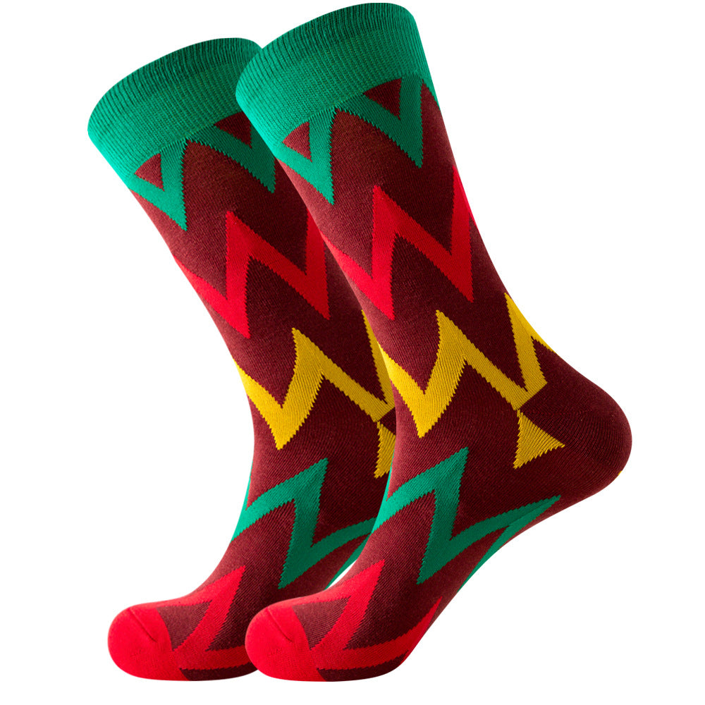 Full Printing Knit Cotton Crew Business & Dress Socks