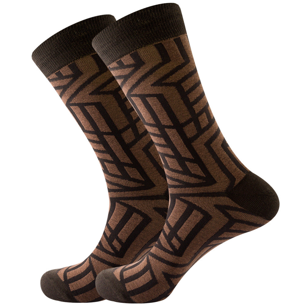 Full Printing Knit Cotton Crew Business & Dress Socks