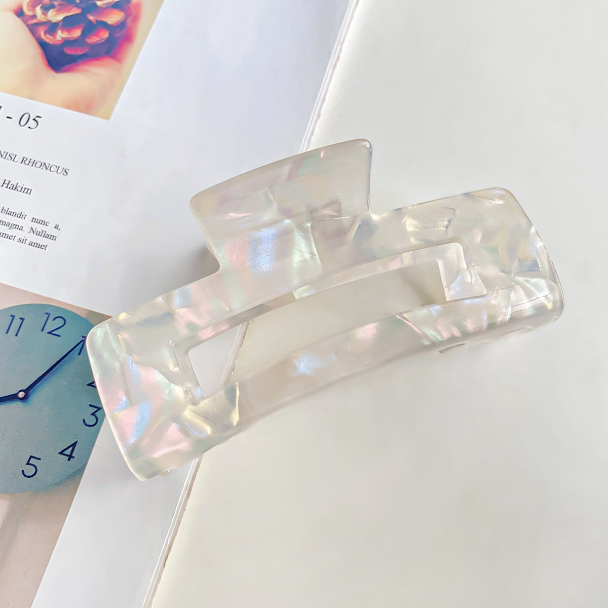 Colorful Large Neutral Rectangle Hair Clips