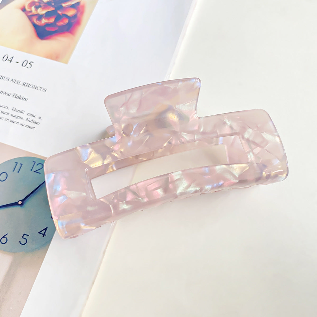 Colorful Large Neutral Rectangle Hair Clips