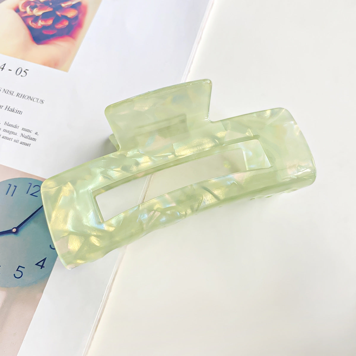 Colorful Large Neutral Rectangle Hair Clips