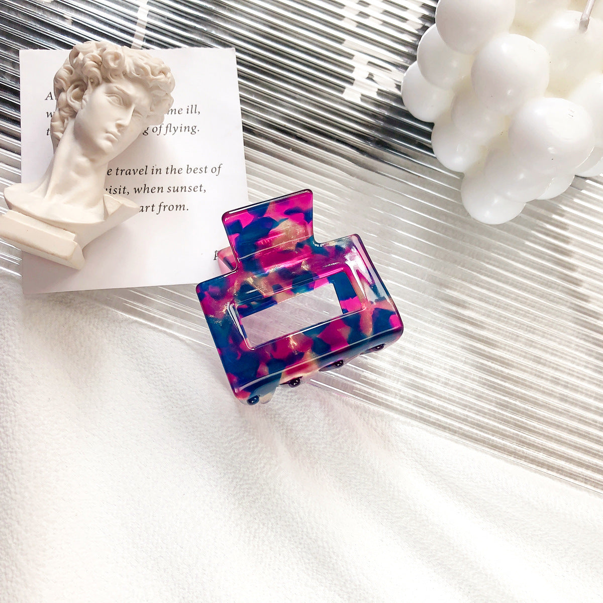 2" Rectangle Hair Clips Colorful Hair Claw High Classic Hair Clip for women Girls