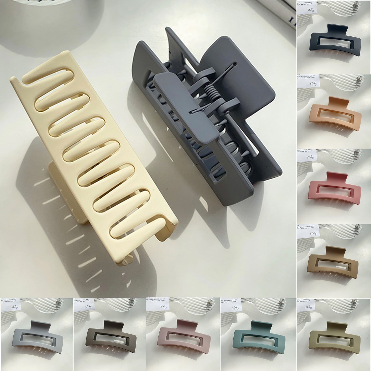 Hair Clips for Women Large Neutral Rectangle Hair Clips (Large)