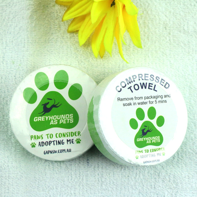 9.85 x 13.79" Round Shaped Compressed Towel