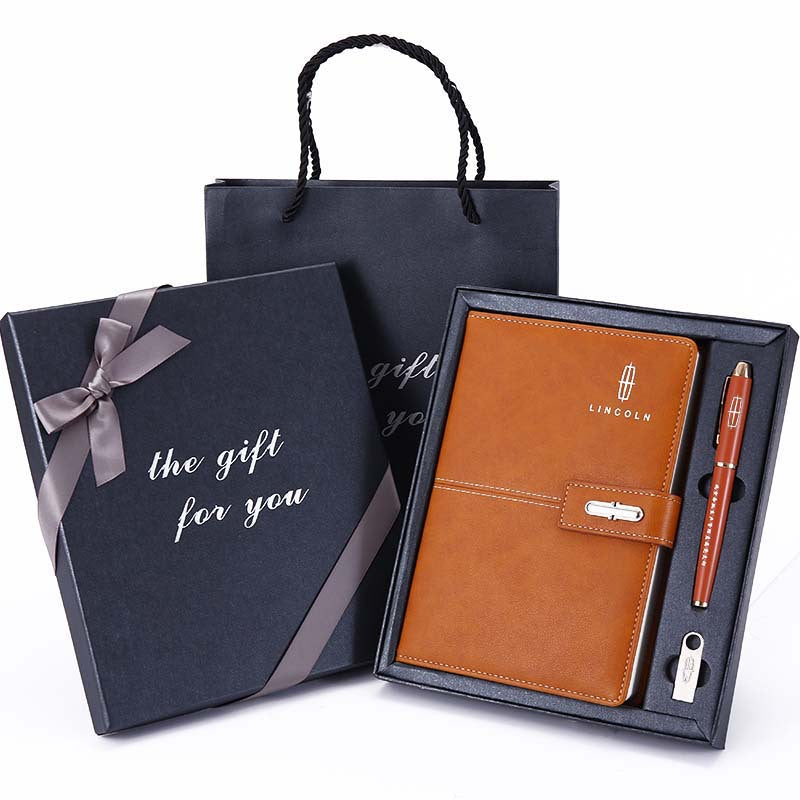 Business Notebook Set A5 Notepad Imitation Leather Gift Set