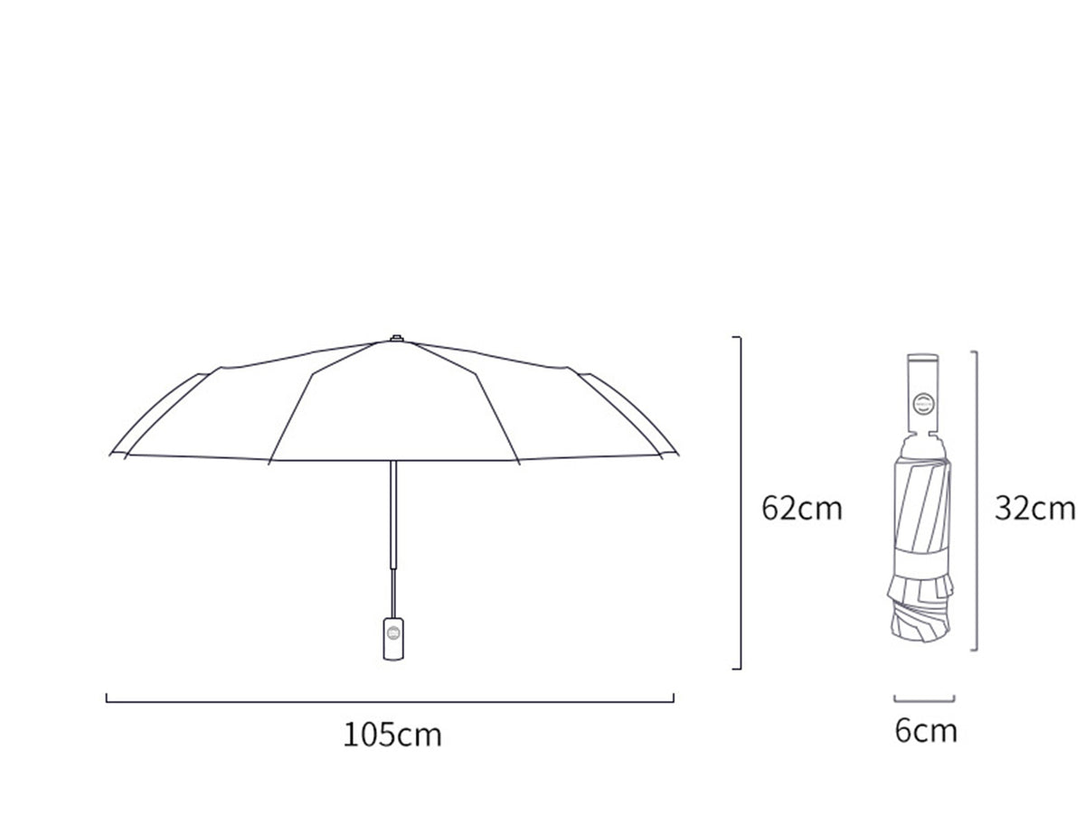 Customized Umbrellas, Reflective Safety Strip, Automatic Open, Reverse Folding Umbrella