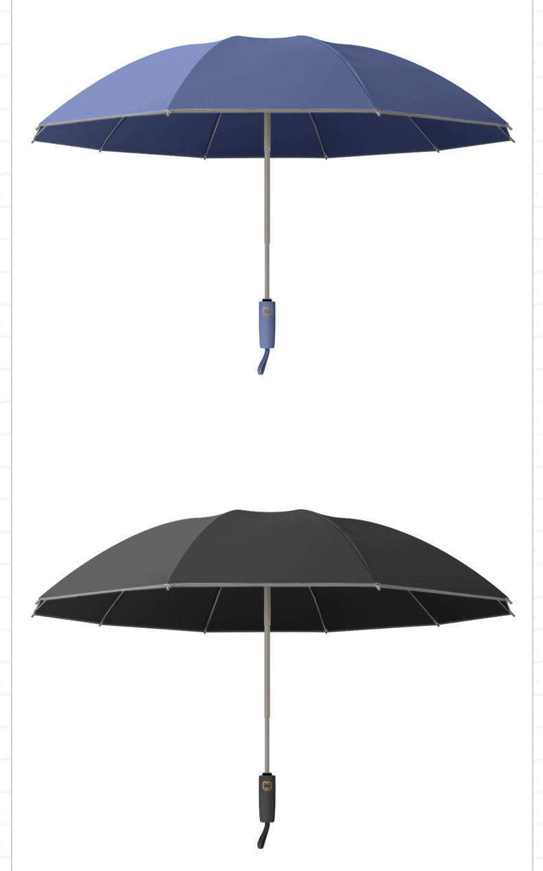 Reverse Folding Umbrella Reflective Safety Strip Automatic Open Umbrella UV Protection Umbrella