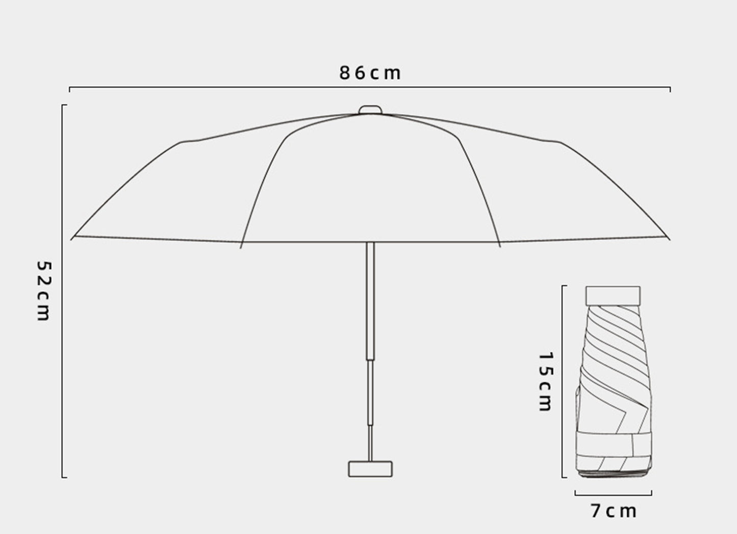 6 Fold Travel Lightweight Protable Pocket Mini Umbrella Manual Open 6 Panels Umbrella