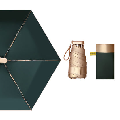 6 Fold Travel Lightweight Protable Pocket Mini Umbrella Manual Open 6 Panels Umbrella