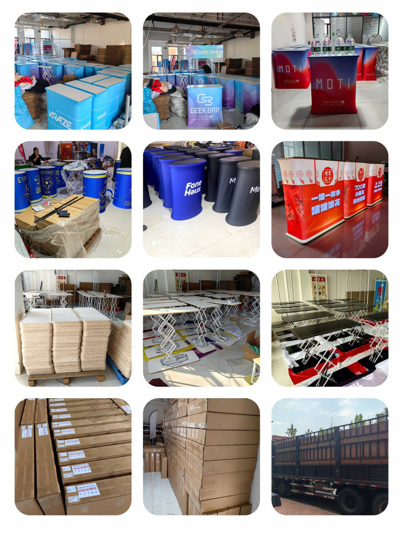 Rectangle Collapsible Portable Trade show Podium Table Exhibition Counter Stand Booth