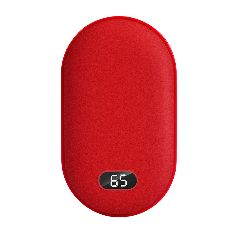 Portable Cobblestone Digital Display Handwarmer Power Bank 5000 mAh