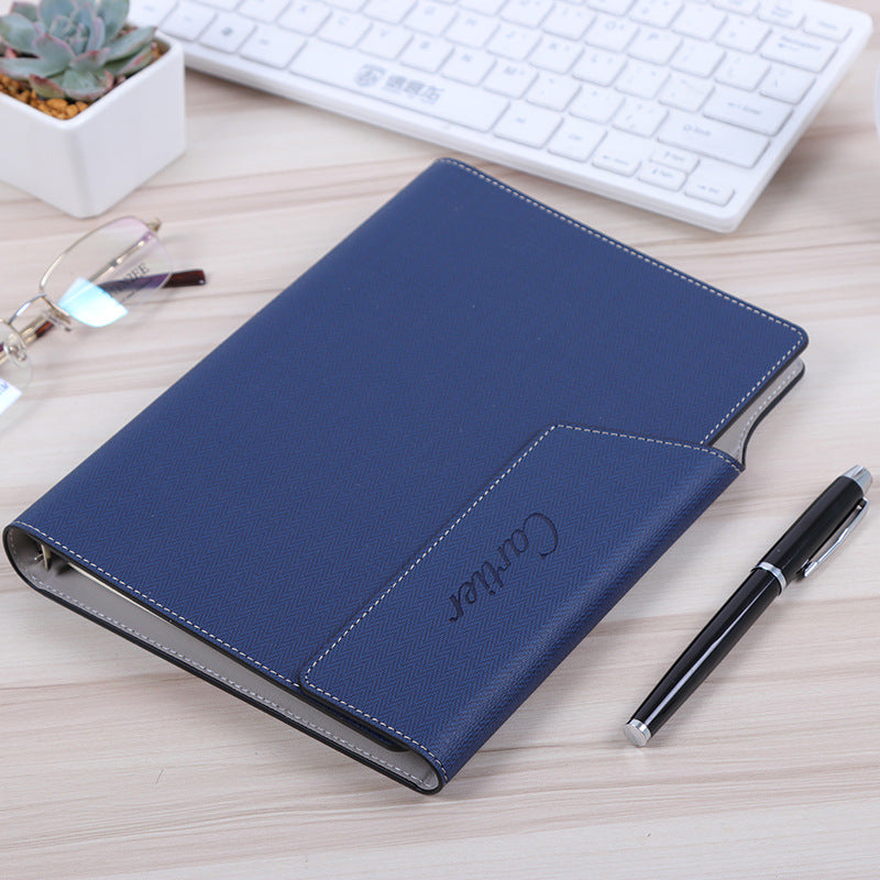 PU Leather Binder/A5 Loose-leaf Notebook w/A Pen Holder & Card Holder