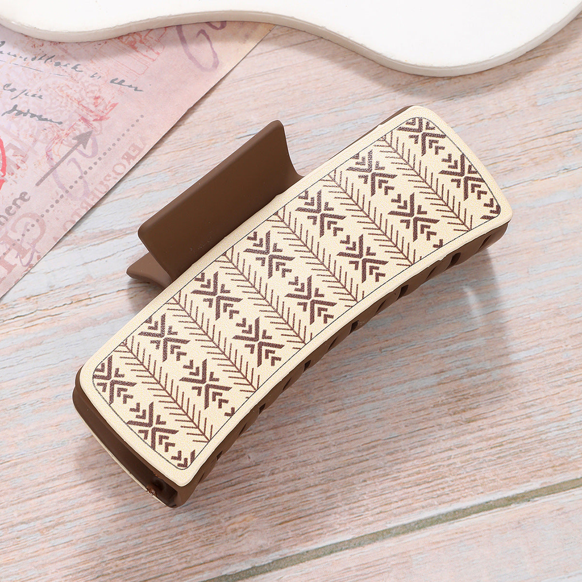 Hair Claw Clips for Women PU Leather Hairpins Traditional ( Large )