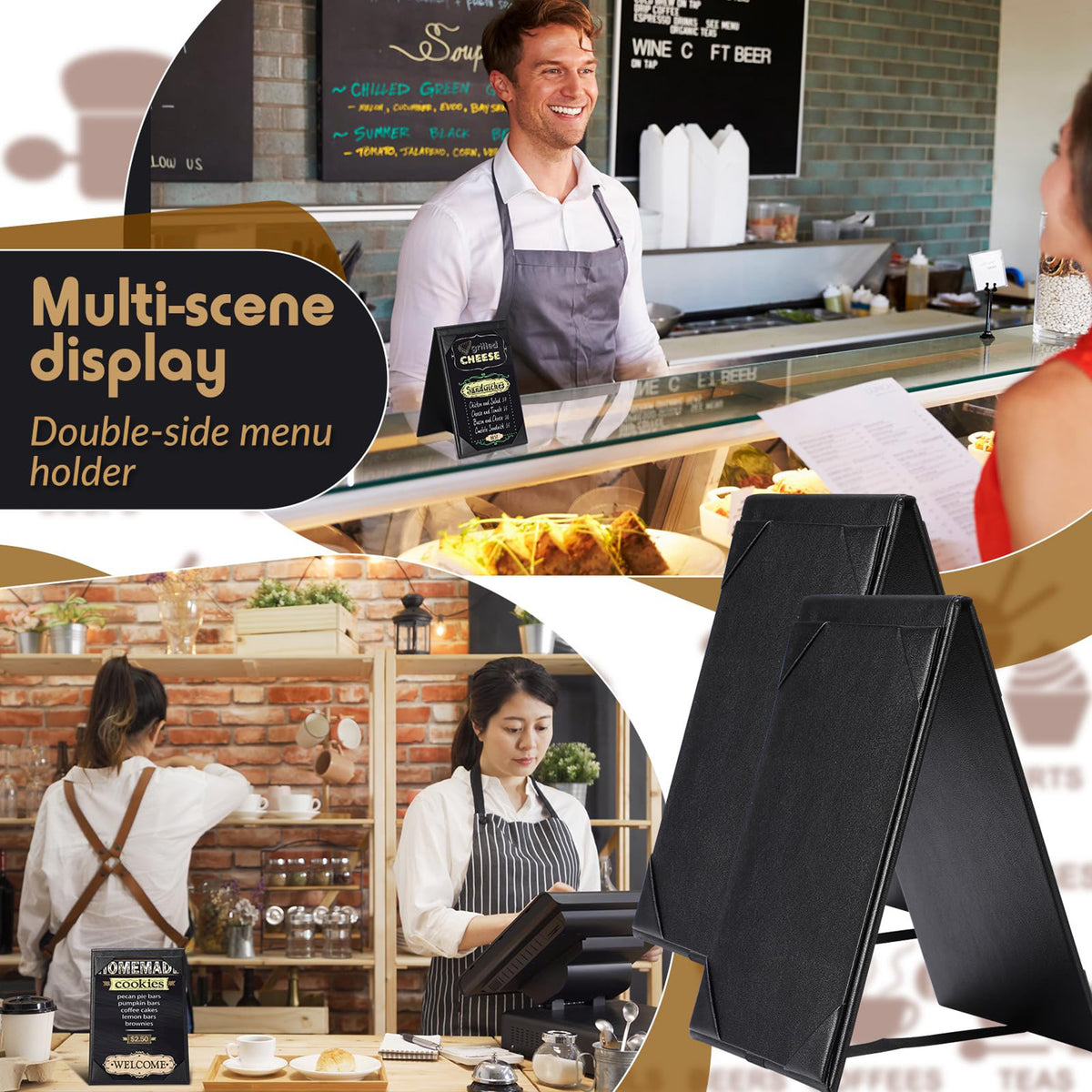 5 x 7" 2 Views Dinner Menu Cover Table Tent