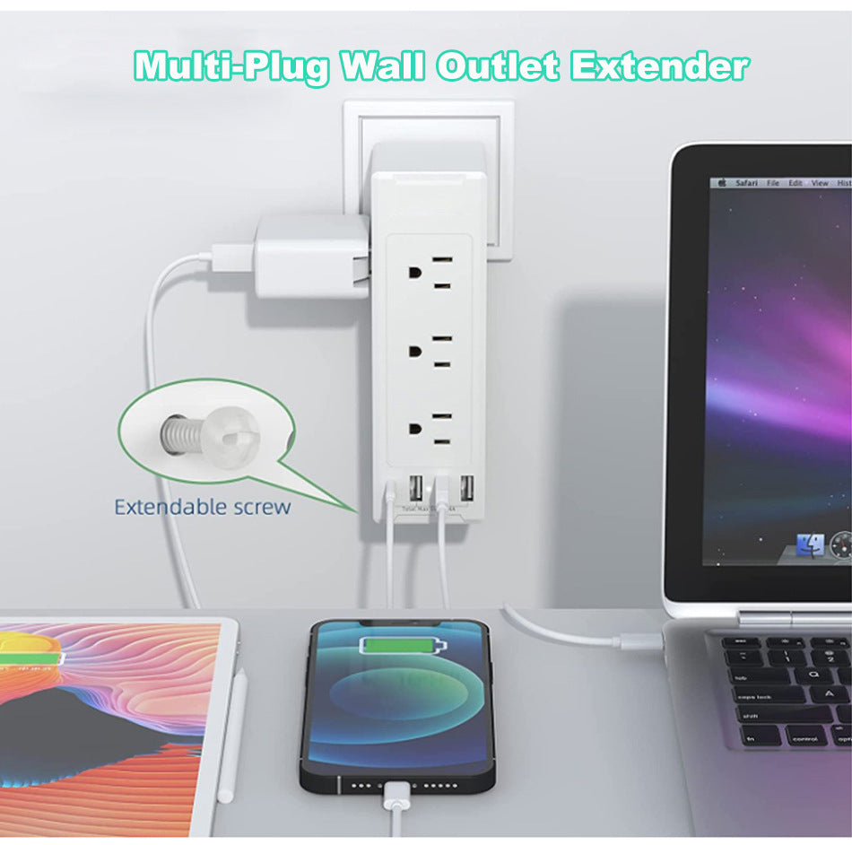 45 Degree Plug 8 Ports 2 USB 2 PD Multiple Function Wall Charger Mold#PC-33