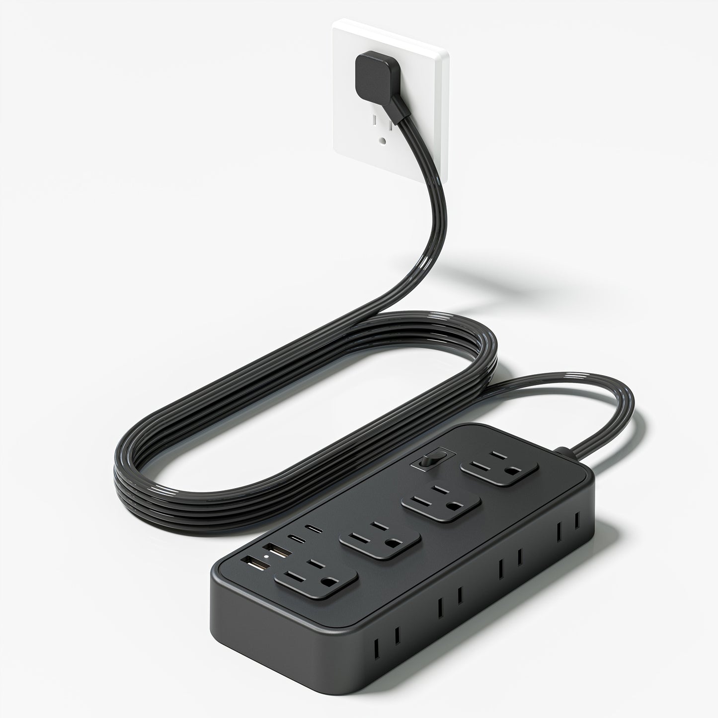 45 Degree Plug 8 Ports 2 USB 2 PD Multiple Function Wall Charger Mold#PC-33