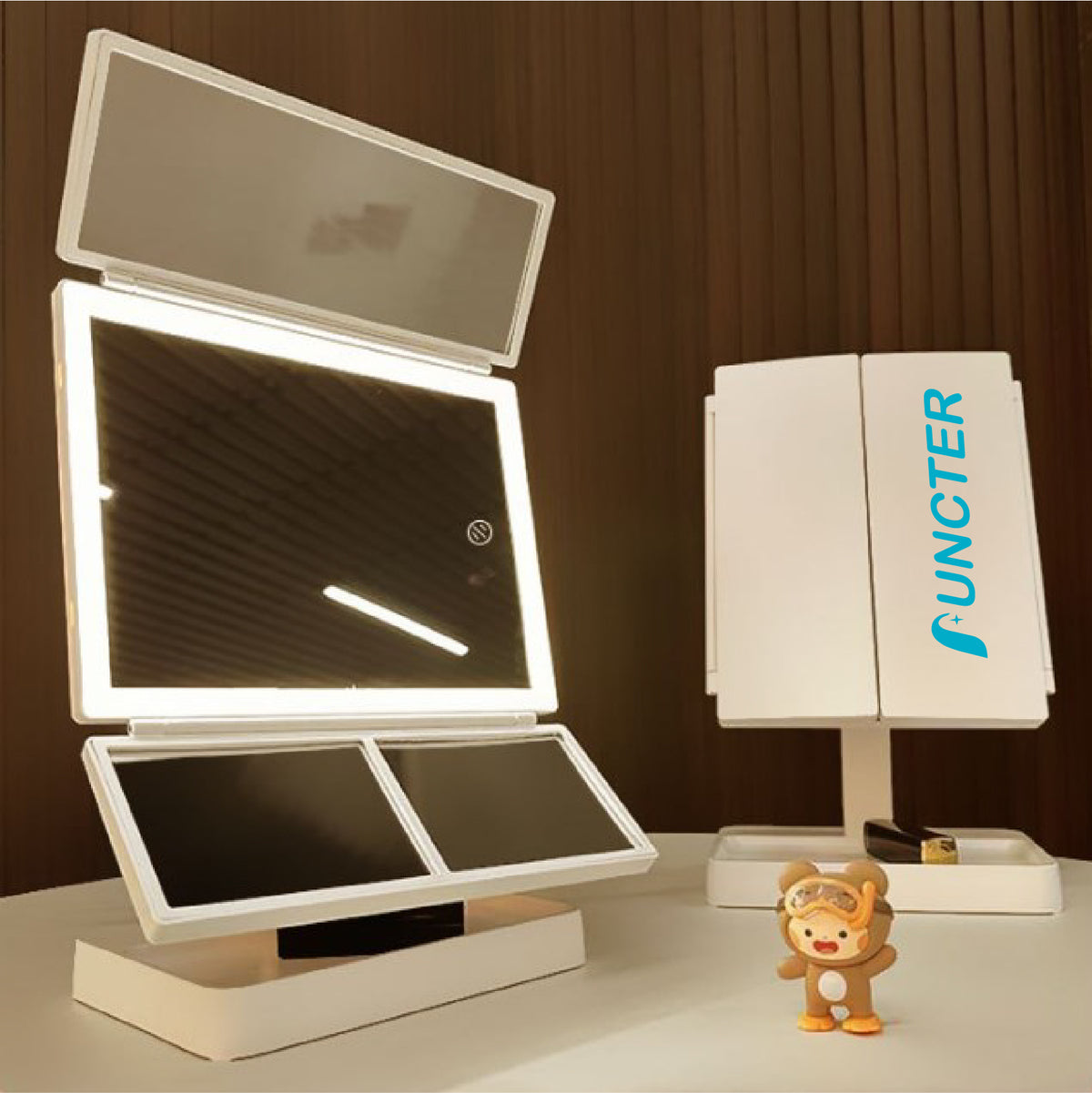 Tri-Fold Lighted Vanity Mirror with LED Lights Make Up Mirror
