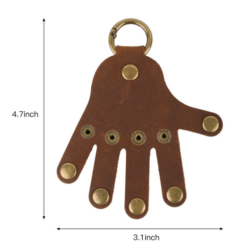 Palm Shape Leather Key Chain