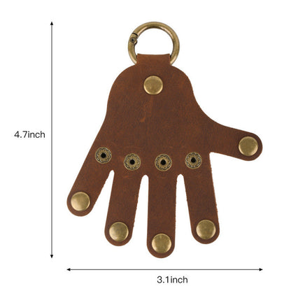 Synthetic Leather Palm Shape Keychain