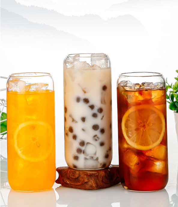20 oz Drinking Glass Cup with Bamboo Lid and Glass Straw