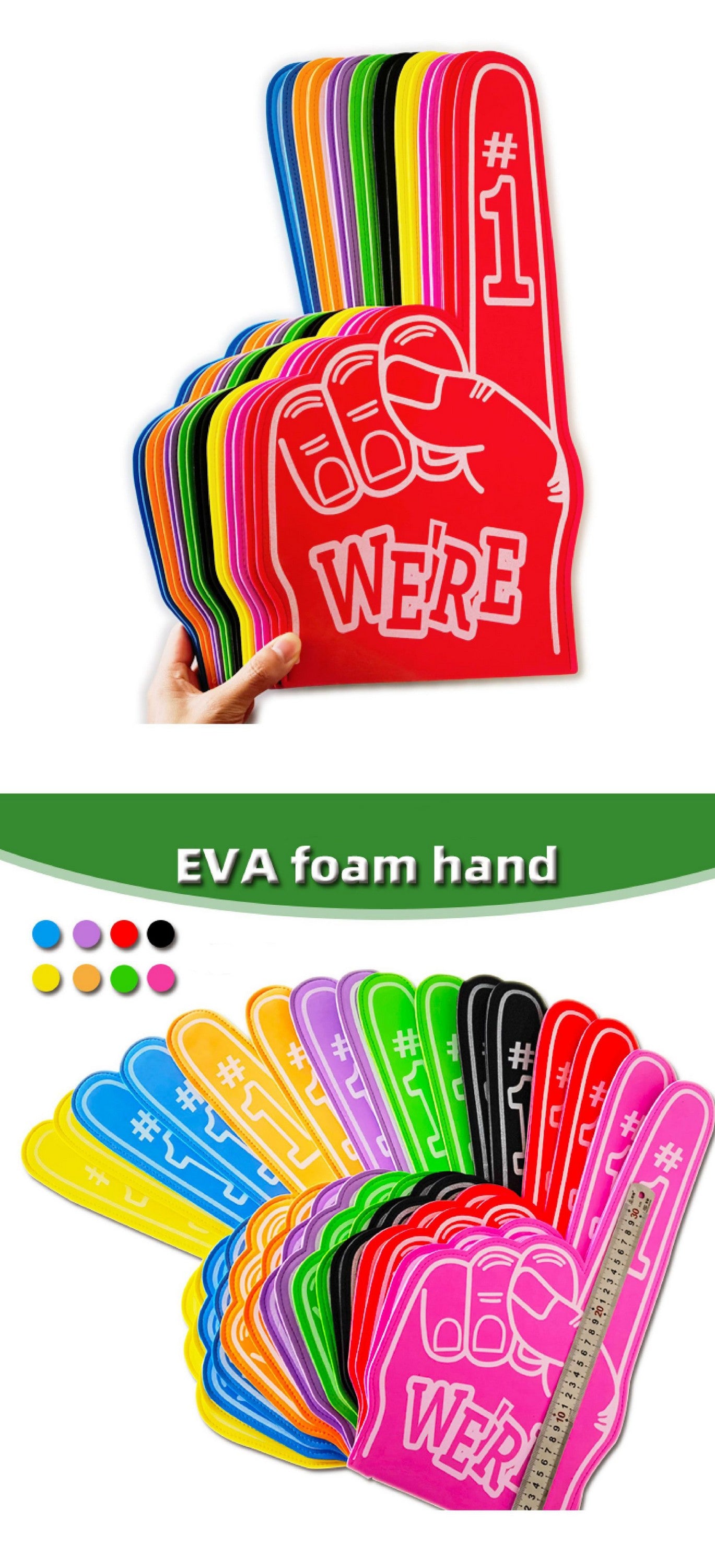 18" Eva Foam Finger for Sports Celebration Pom Poms Cheerleading Sports Fan Giant Foam Hand