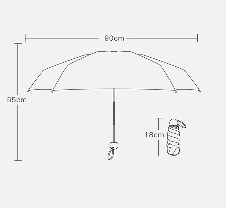 5 Fold Travel Lightweight Portable Pocket Mini Capsule Umbrella Manual Open 6 Panels Umbrella