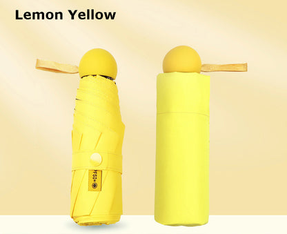5 Fold Travel Lightweight Portable Pocket Mini Capsule Umbrella Manual Open 6 Panels Umbrella