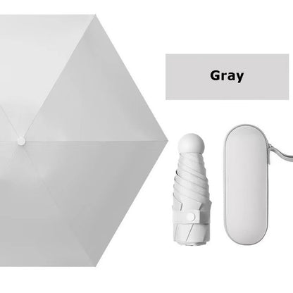 5 Fold Travel Lightweight Portable Pocket Mini Capsule Umbrella Manual Open 6 Panels Umbrella