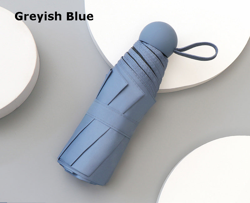 5 Fold Travel Lightweight Portable Pocket Mini Capsule Umbrella Manual Open 6 Panels Umbrella