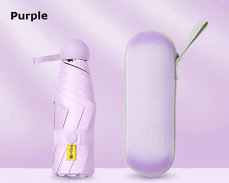5 Fold Travel Lightweight Portable Pocket Mini Capsule Umbrella Manual Open 6 Panels Umbrella