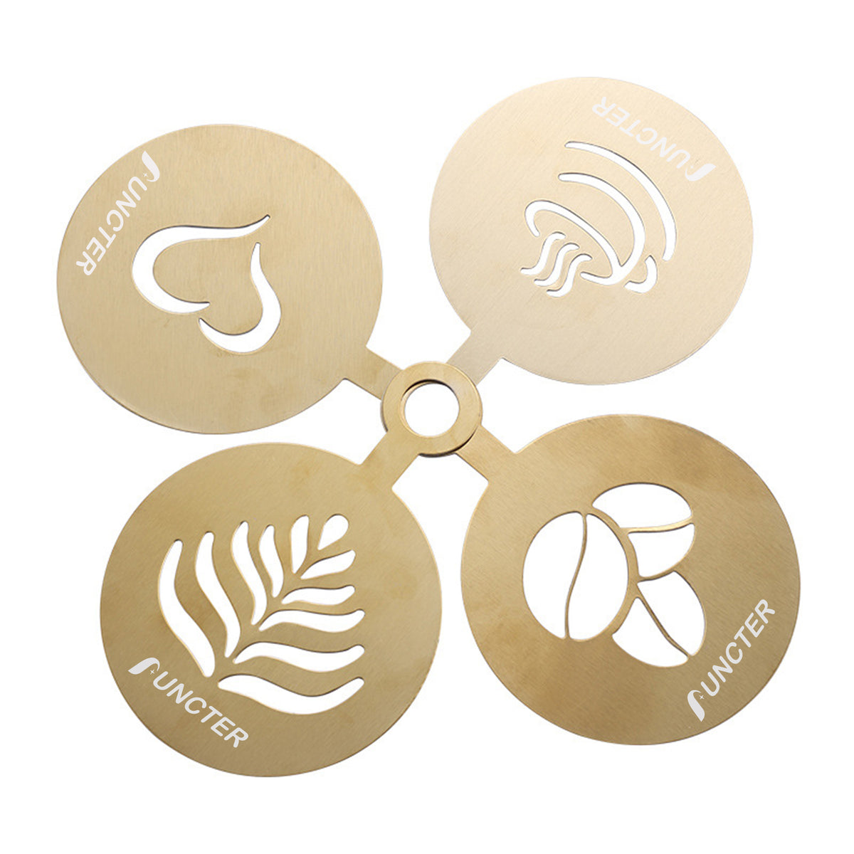 Coffee Decorating Stencils DIY Mold Templates Tool Set 4 PCS