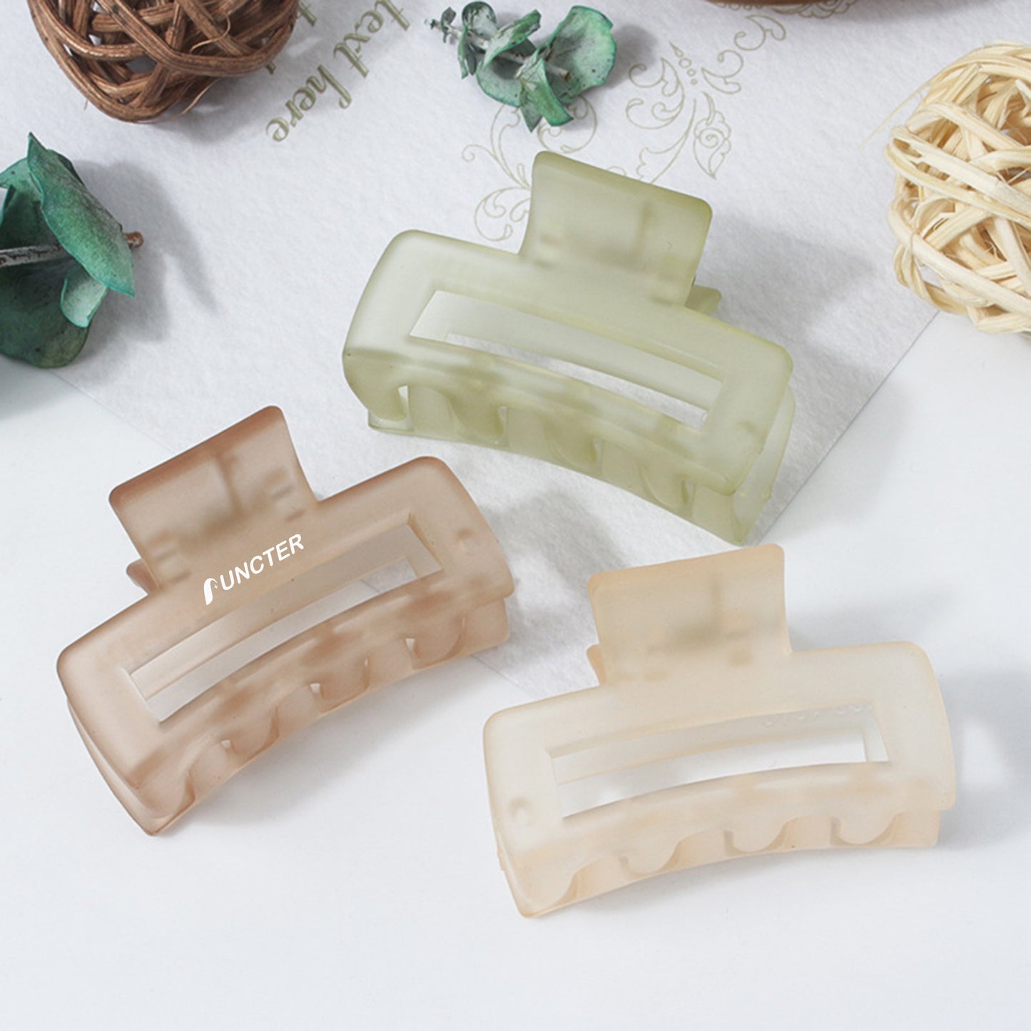 1.57" Transparent Frosted Hair Claw Clips
