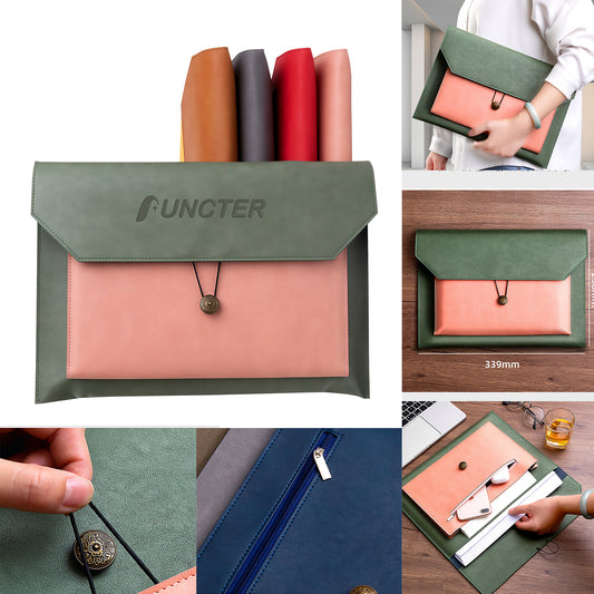 PU Leather A4 Envelope File Organiser Color Blocking Document Bags
