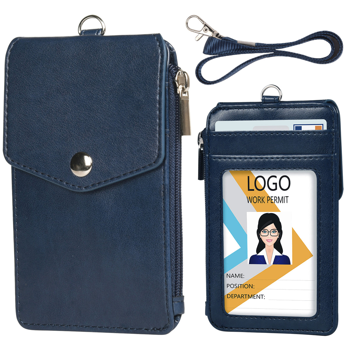 PU Leather ID Name Badge